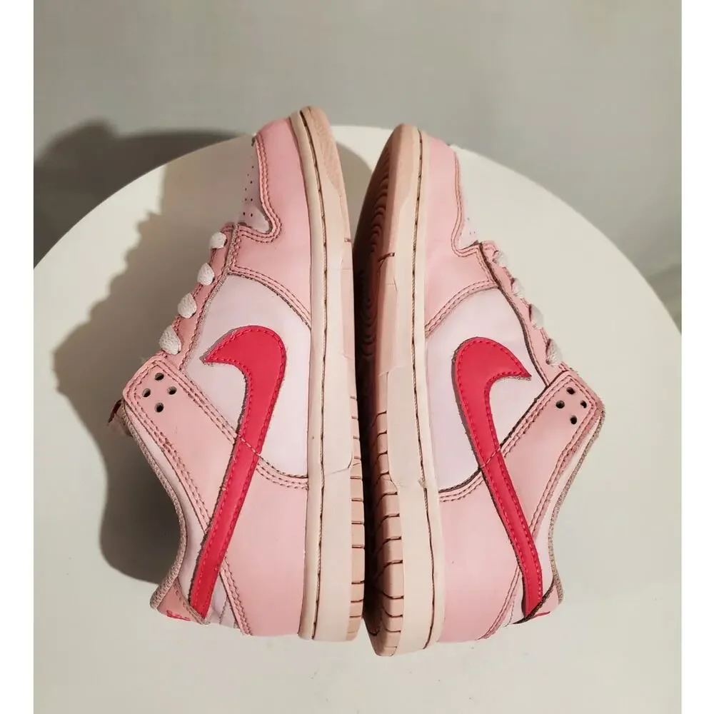 Nike Little Kid PS Nike Dunk Low Leather Triple Pink Lace Up Sneakers Size 1.5Y